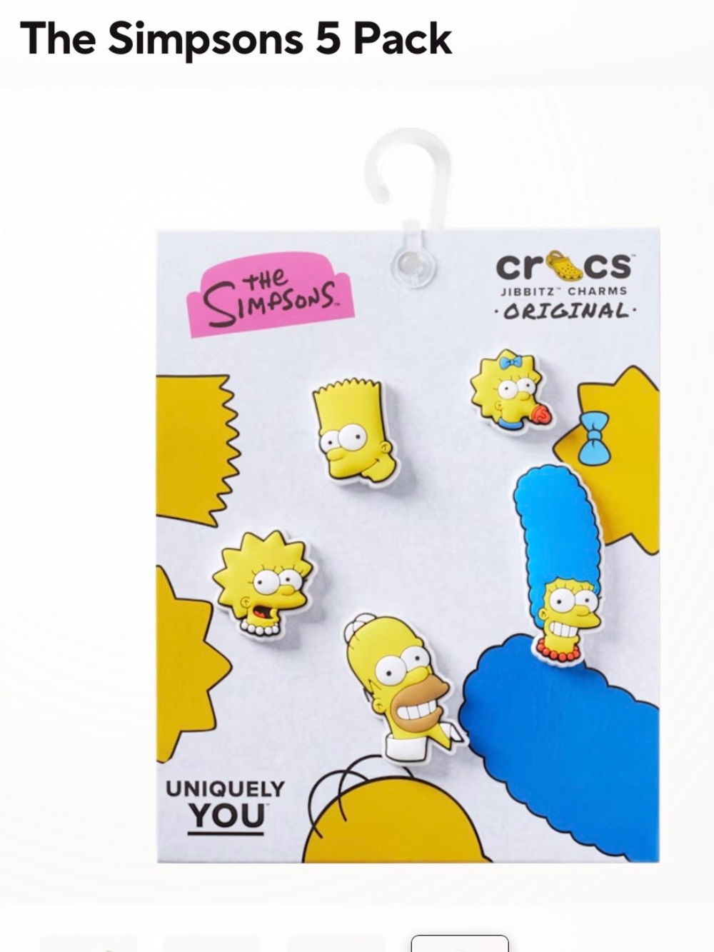 CROCS The Simpsons Jibbitz 5-Pack  Character Charms Brand New in pack.